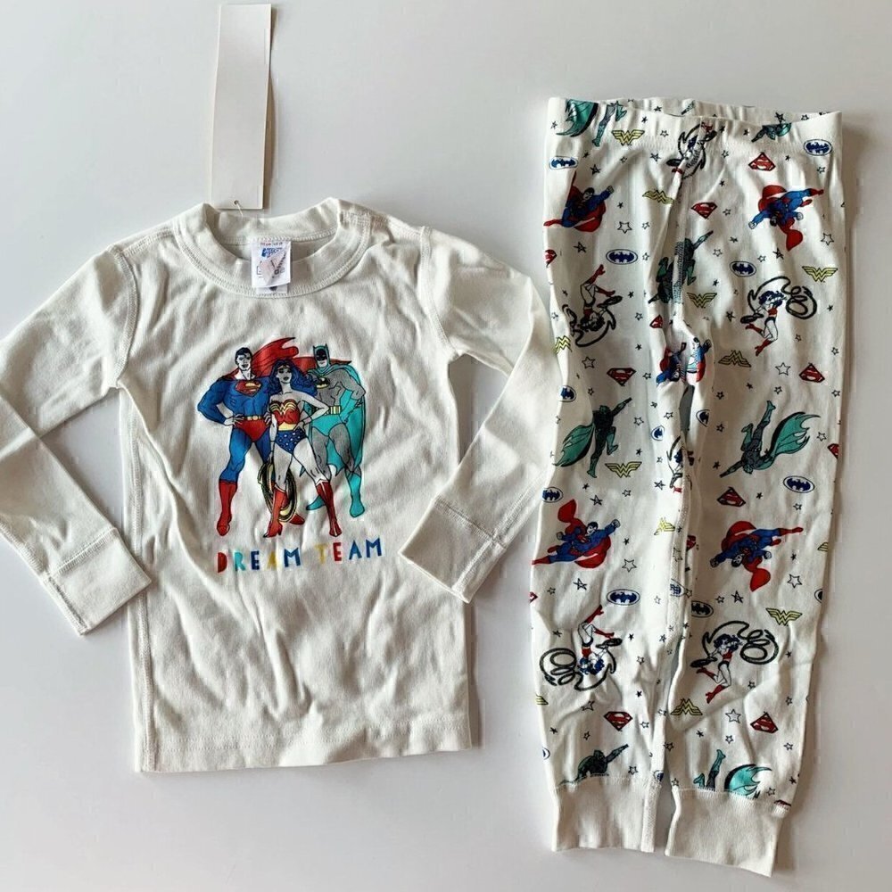 NWT Hanna Andersson Justice League Kids Long John Pajama 3T 90 Cm 4T 5T